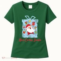 Christmas Here Comes Santa Gift Box Women's T-Shirt thumb 0