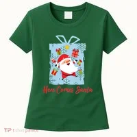 Christmas Here Comes Santa Gift Box Women's T-Shirt thumb 0
