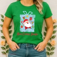 Christmas Here Comes Santa Gift Box Women's T-Shirt thumb 2