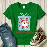 Christmas Here Comes Santa Gift Box Women's T-Shirt thumb 3
