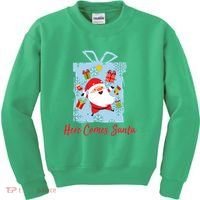 Christmas Here Comes Santa Gift Box Kids Sweatshirt thumb 0