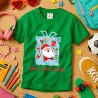 Christmas Here Comes Santa Gift Box Kids T-Shirt thumb 3