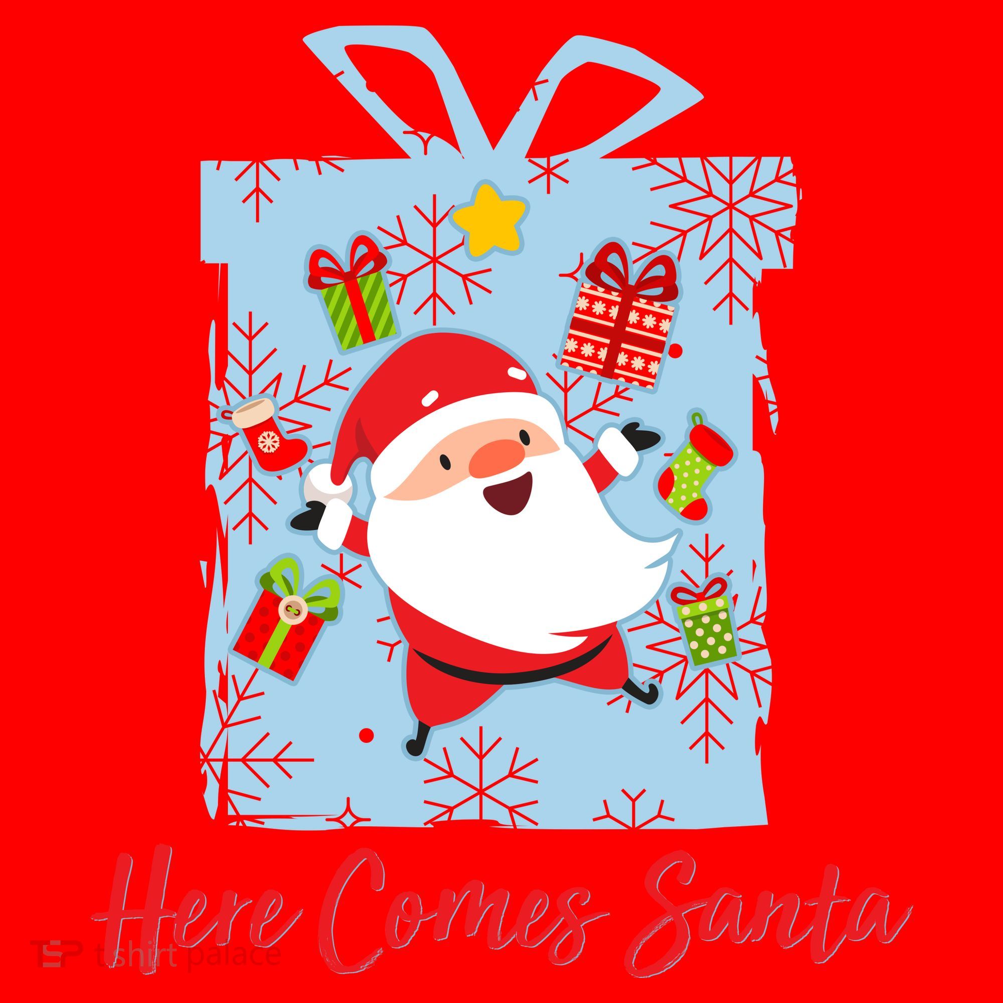 Christmas Here Comes Santa Gift Box Santa Hat