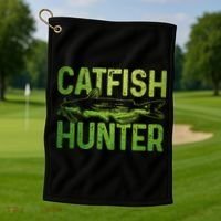 Catfish Hunter Catfishing Fishing Fisherman Gift Golf Towel thumb 1