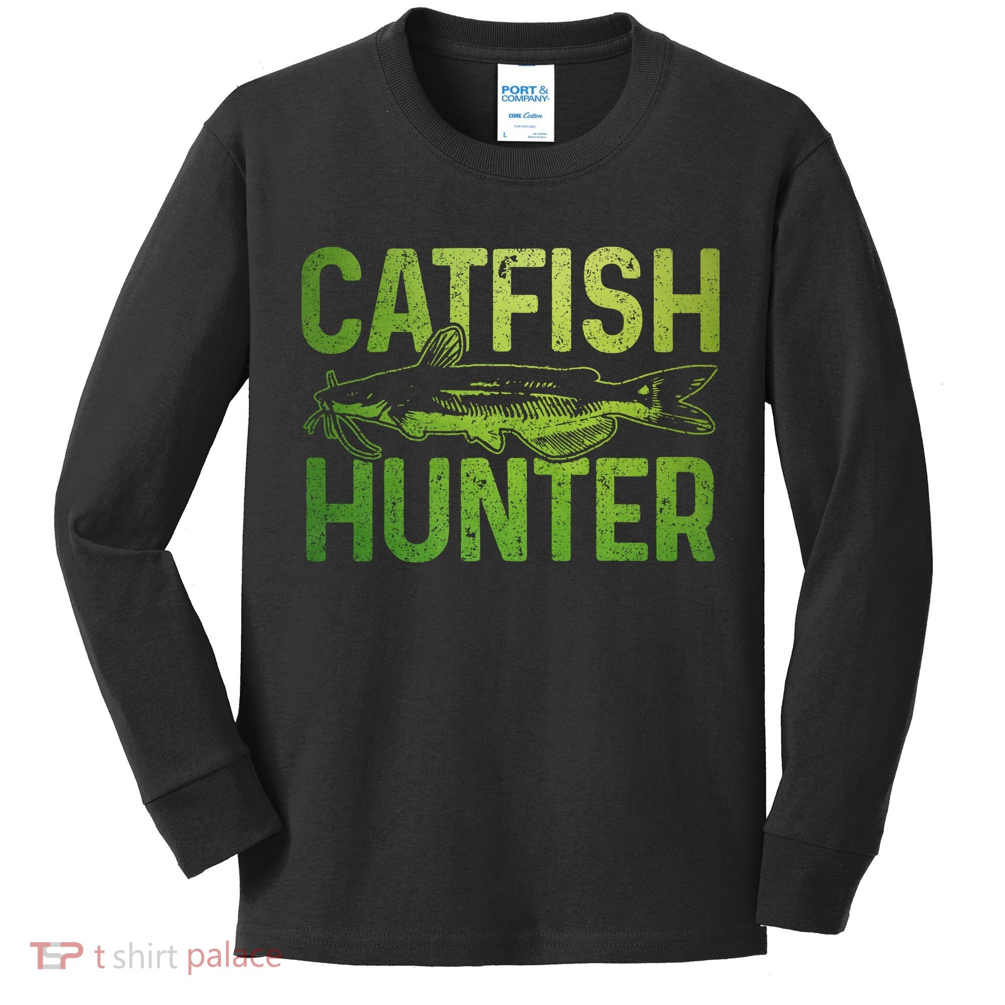 Catfish Hunter Catfishing Fishing Fisherman Gift Kids Long Sleeve Shirt