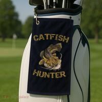 Catfish Hunter Catfish For Catfish Fisherman Golf Towel thumb 2