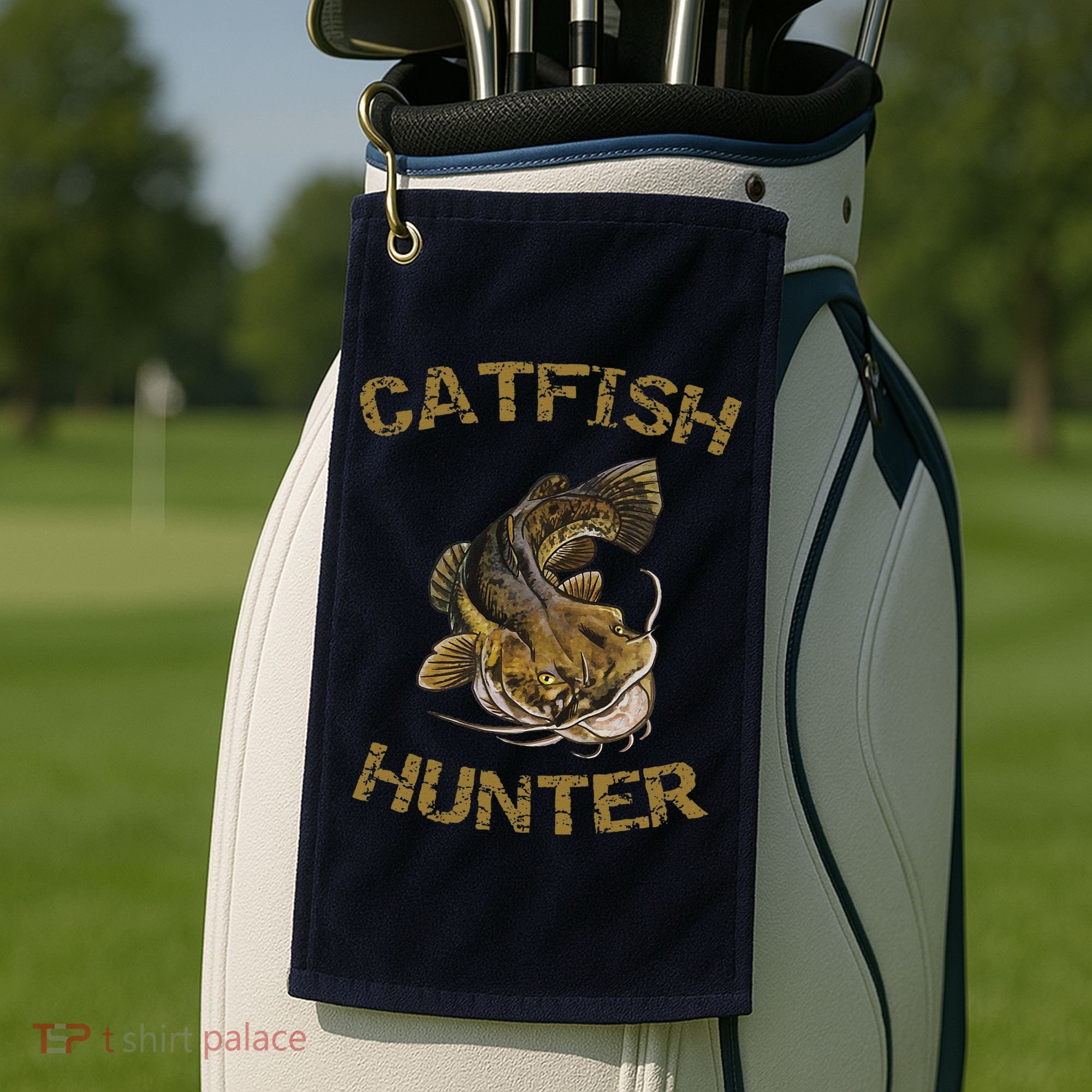 Catfish Hunter Catfish For Catfish Fisherman Golf Towel