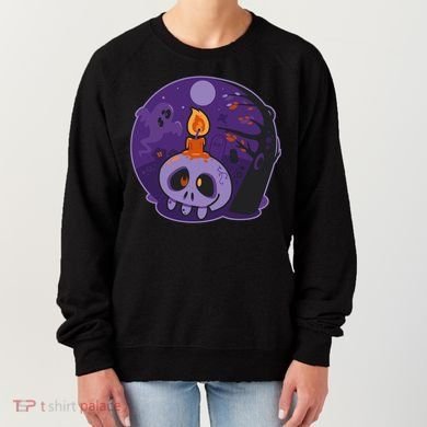 Cute Halloween Candle Skull Women's Sweatshirt