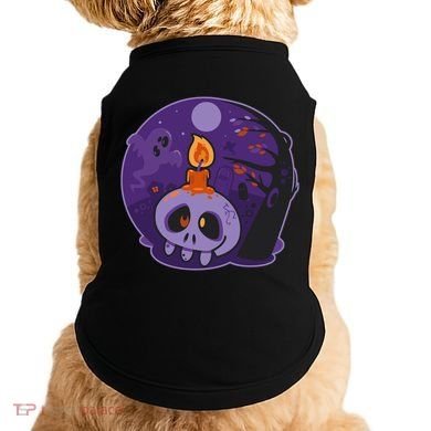 Cute Halloween Candle Skull Doggie Tank