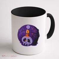 Cute Halloween Candle Skull Coffee Mug thumb 1