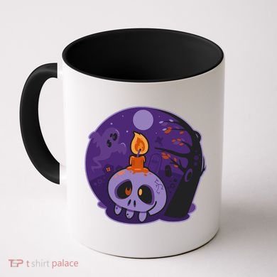 Cute Halloween Candle Skull Coffee Mug