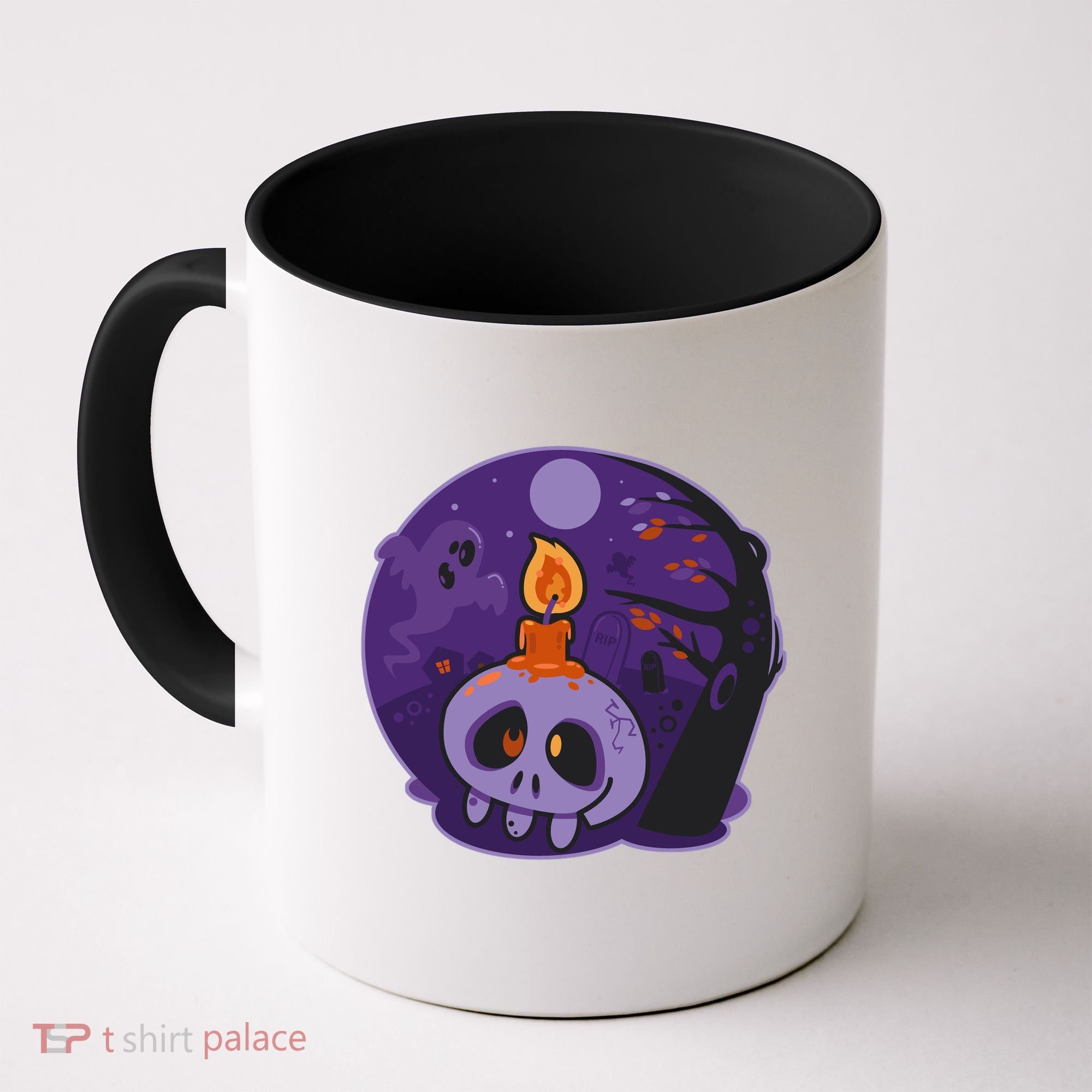 Cute Halloween Candle Skull Coffee Mug