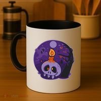 Cute Halloween Candle Skull Coffee Mug thumb 4