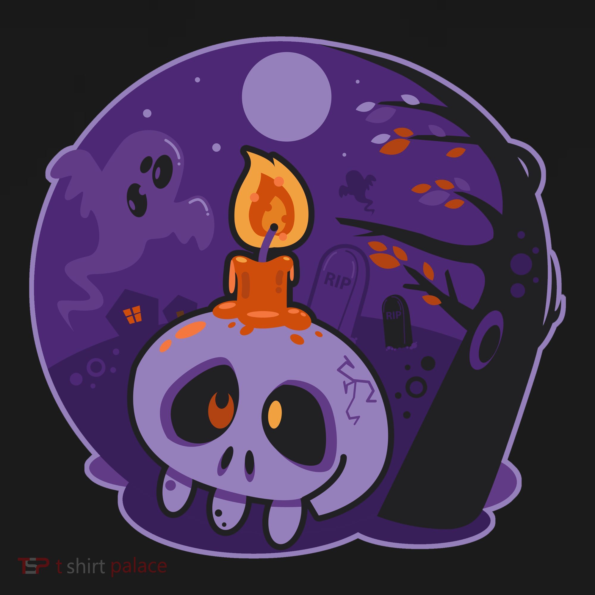 Cute Halloween Candle Skull Polo