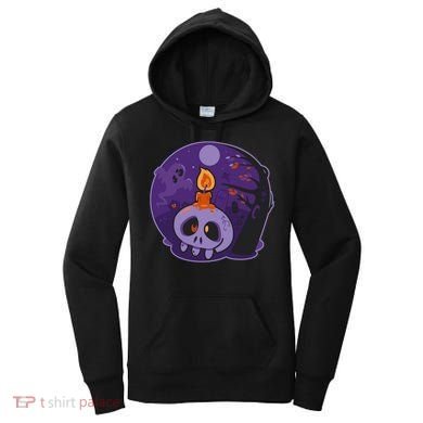Cute Halloween Candle Skull Women's Hoodie