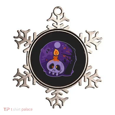 Cute Halloween Candle Skull Ornament