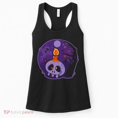 Cute Halloween Candle Skull Women's Tank Top
