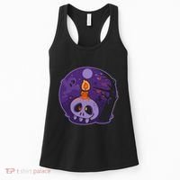 Cute Halloween Candle Skull Women's Tank Top thumb 0