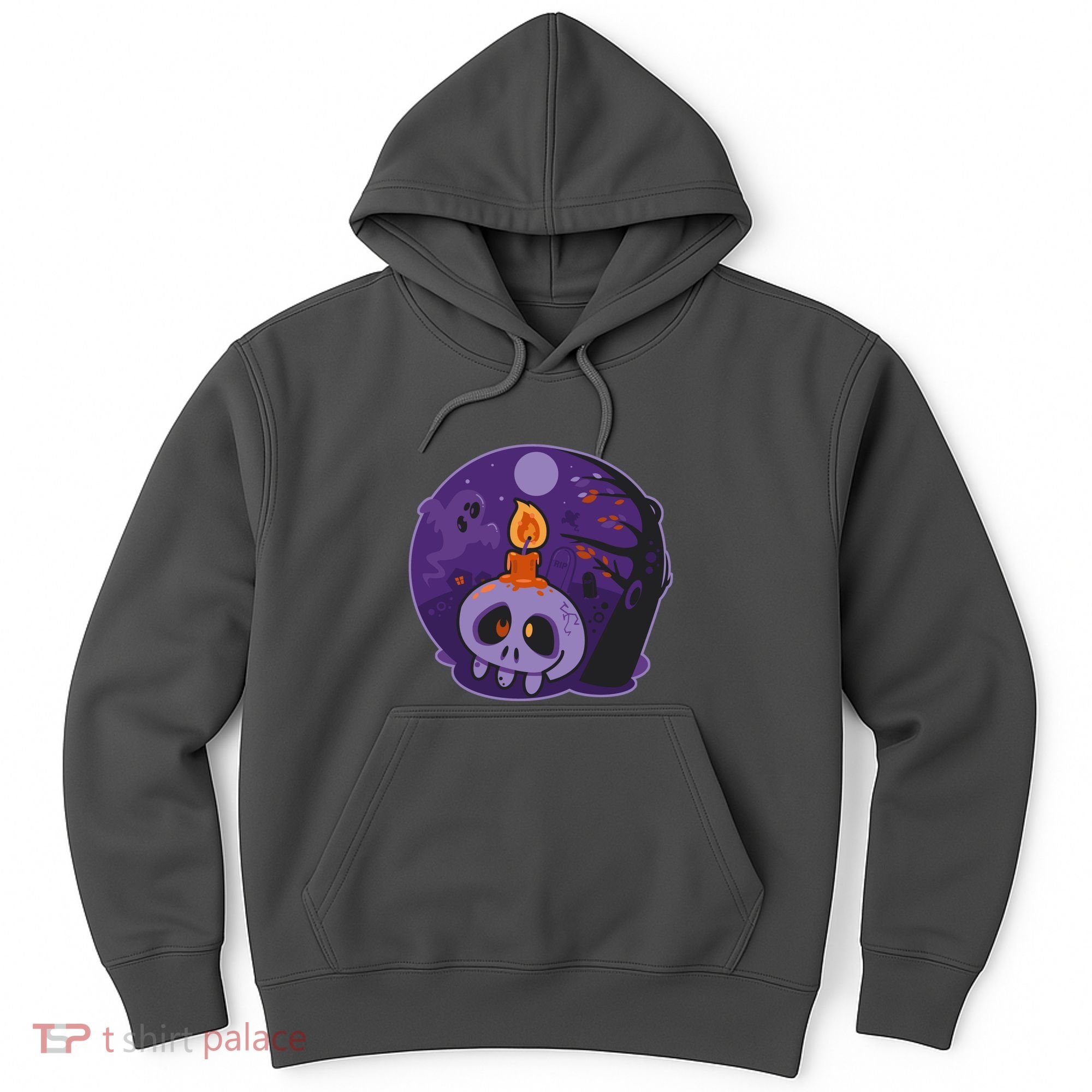 Cute Halloween Candle Skull Hoodie
