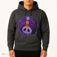 Cute Halloween Candle Skull Hoodie thumb 2