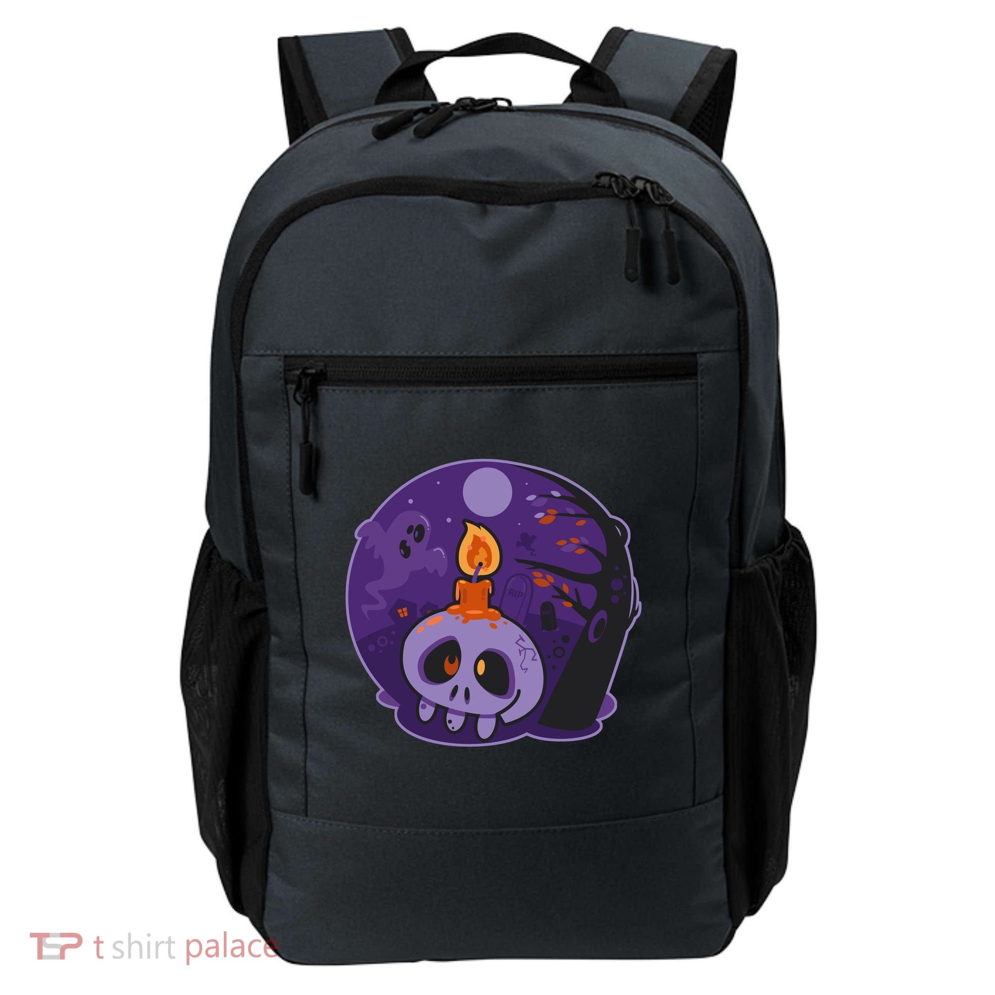 Cute Halloween Candle Skull Backpack