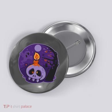Cute Halloween Candle Skull Button