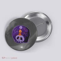 Cute Halloween Candle Skull Button thumb 0