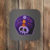 Cute Halloween Candle Skull Coaster thumb 0