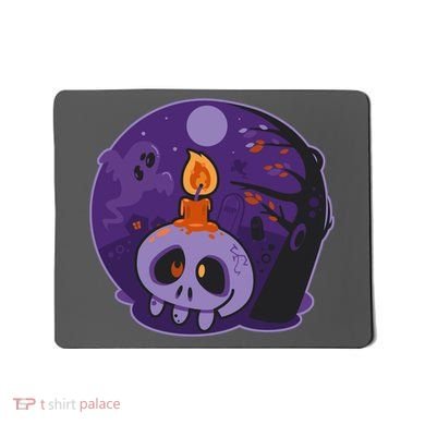 Cute Halloween Candle Skull Mousepad