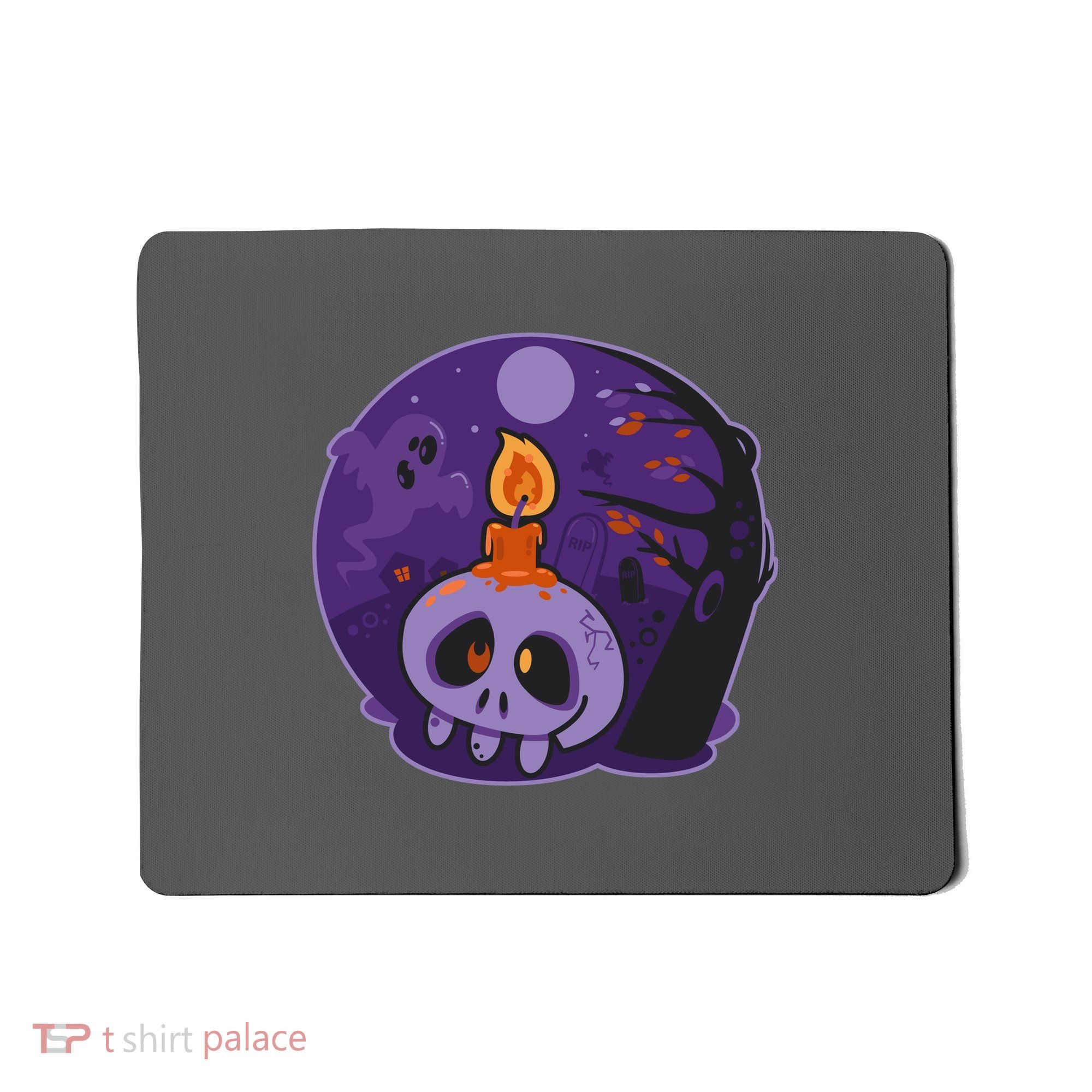 Cute Halloween Candle Skull Mousepad