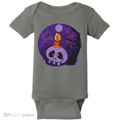 Cute Halloween Candle Skull Baby Bodysuit