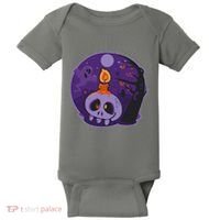 Cute Halloween Candle Skull Baby Bodysuit thumb 0
