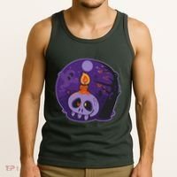 Cute Halloween Candle Skull Tank Top thumb 3