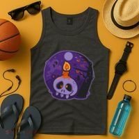 Cute Halloween Candle Skull Tank Top thumb 4