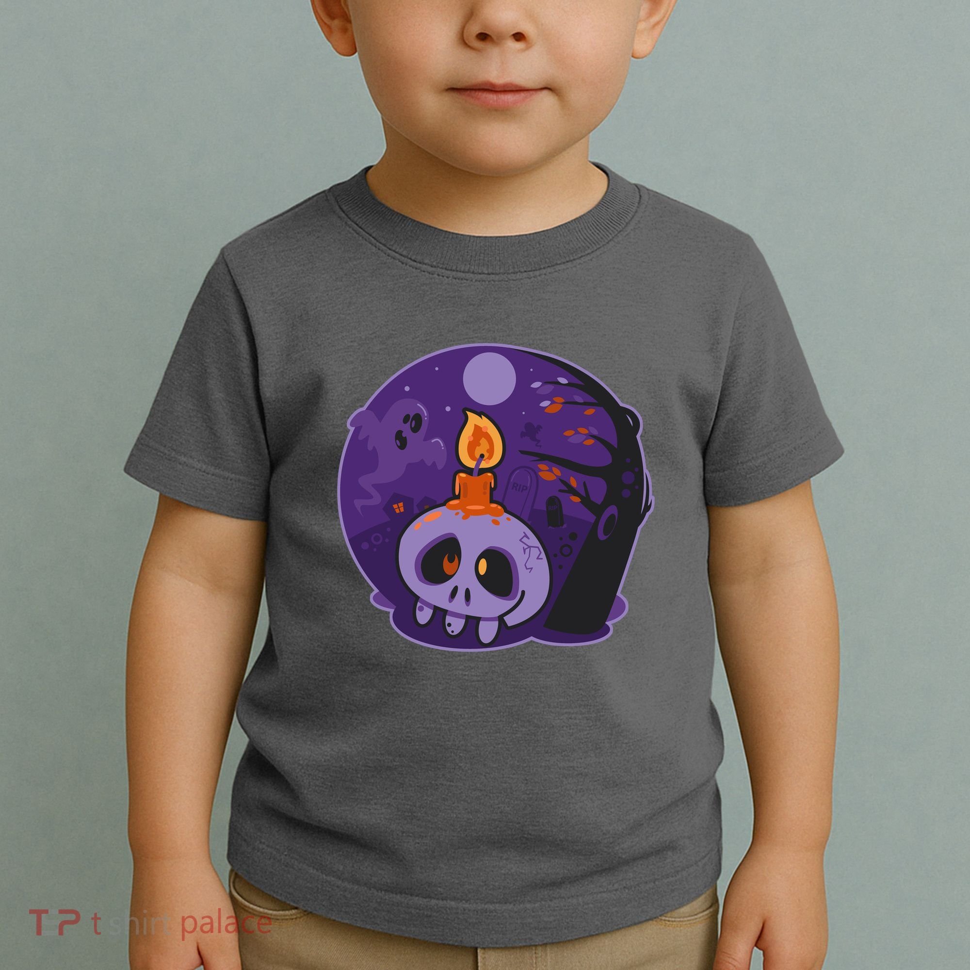 Cute Halloween Candle Skull Toddler T-Shirt