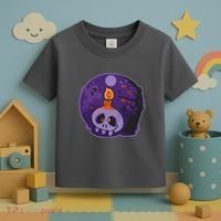 Cute Halloween Candle Skull Toddler T-Shirt thumb 3