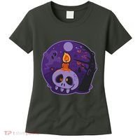 Cute Halloween Candle Skull Women's T-Shirt thumb 0