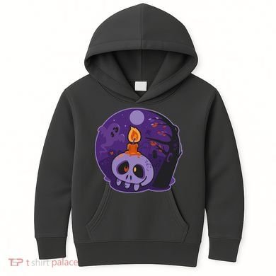 Cute Halloween Candle Skull Kids Hoodie