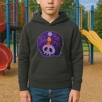 Cute Halloween Candle Skull Kids Hoodie thumb 2