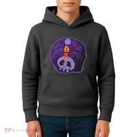 Cute Halloween Candle Skull Kids Hoodie thumb 4
