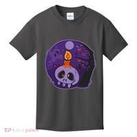 Cute Halloween Candle Skull Kids T-Shirt thumb 0