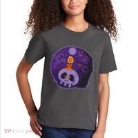 Cute Halloween Candle Skull Kids T-Shirt thumb 2
