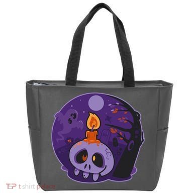 Cute Halloween Candle Skull Tote Bag