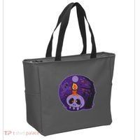 Cute Halloween Candle Skull Tote Bag thumb 2