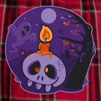 Cute Halloween Candle Skull Women's Flannel Plaid Pajama Pants thumb 2