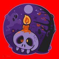 Cute Halloween Candle Skull Santa Hat thumb 1