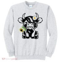 Cute Highland Cow Sunflower Sweatshirt thumb 0