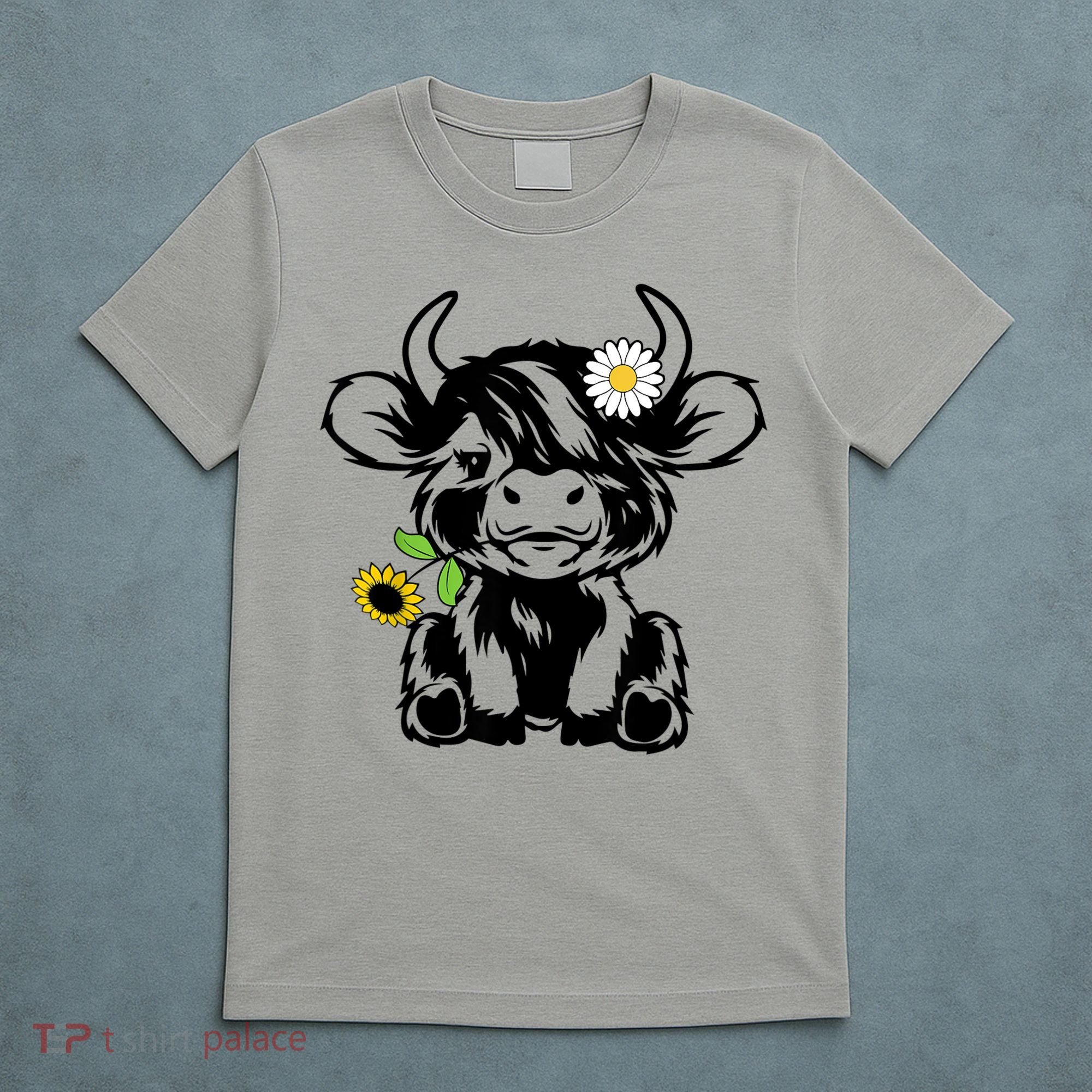 Cute Highland Cow Sunflower T-Shirt
