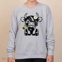 Cute Highland Cow Sunflower Women's Sweatshirt thumb 0