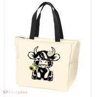 Cute Highland Cow Sunflower Tote Bag thumb 3
